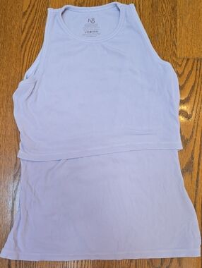 Kindred Bravely Lavender Mist Ribbed Racerback Nursing Tank Top, Size M